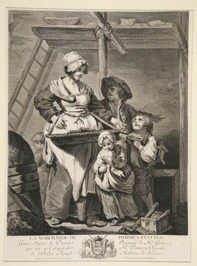 Sælgeren af ​​bagt æble af Jacques Firmin Beauvarlet