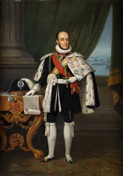 Infante Luís, hertug af Porto 1838-1889, fremtidig kong Luís I af Portugal, før 1860. af Jacques Francois Carabain