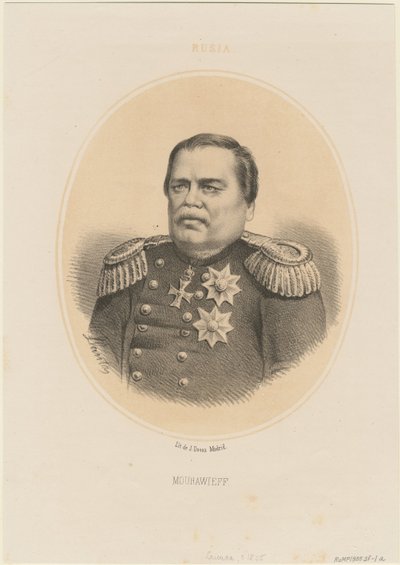 Portræt af grev Nikolay Muravyov-Amursky 1809-1881, 1865 af Jacques Francois Gauderique Llanta