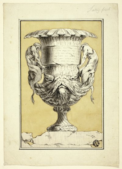 Monumental vase med antropomorfe figurer af Jacques Francois Joseph Saly