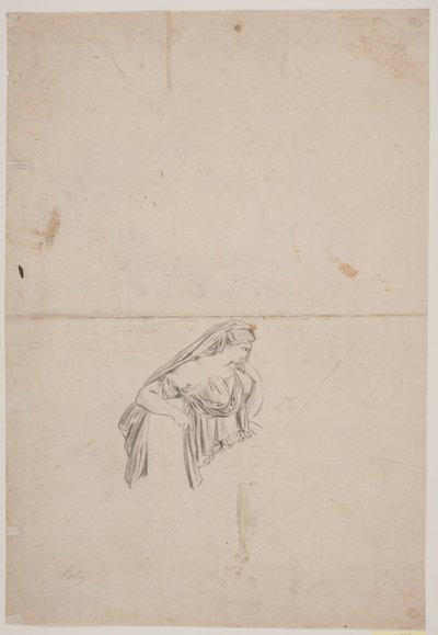 Studie til sørgende kvindefigur af Jacques Francois Joseph Saly