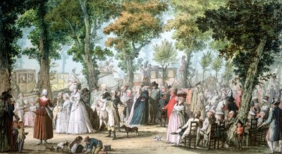 Promenade i Boulevard du Temple, 1788 af Jacques Francois Joseph Swebach