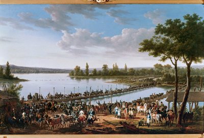 Napoleons passage af Donau før slaget ved Wagram ... (maleri på lærred) af Jacques Francois Joseph Swebach