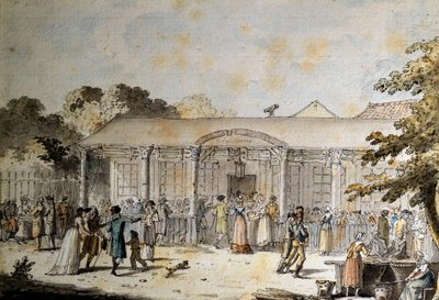 Udsigt over Cafe Goddet (eller Godet), Boulevard du Temple, på tidspunktet for konsulatet af Jacques Francois Joseph Swebach