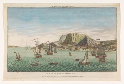 Udsigt over Kap det Gode Håb i Sydafrika Cap de Bonne Esperance (titel på objekt) af Jacques Gabriel Huquier