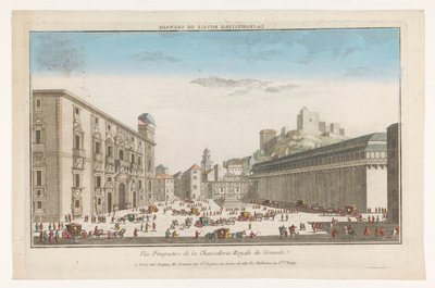 Udsigt over Real Chancillería i Granada La Chancellerie Royale de Grenade (titel på objekt) af Jacques Gabriel Huquier