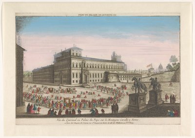Udsigt over Palazzo del Quirinale i Rom Le Quirinal eller palais du pape (titel på objekt) af Jacques Gabriel Huquier
