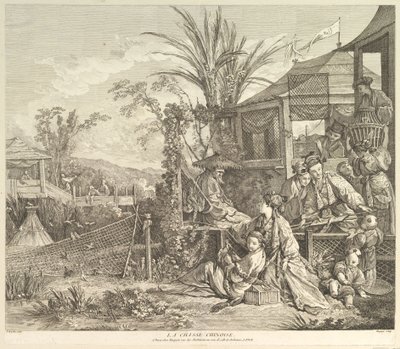 La Chasse Chinoise Den kinesiske Jagt, fra Chinoseries, efter 1743. af Jacques Gabriel Huquier