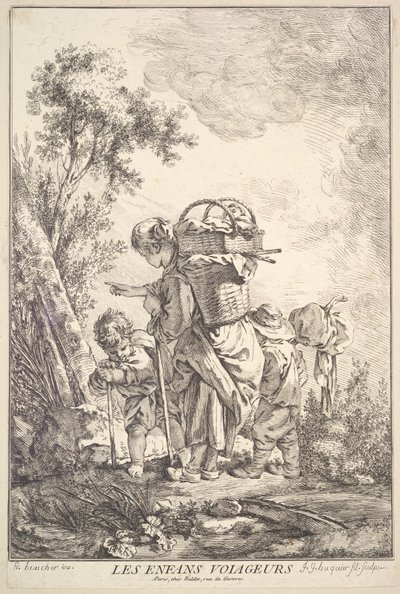 De rejsende børn, midten til slutningen af det 18. århundrede. af Jacques Gabriel Huquier