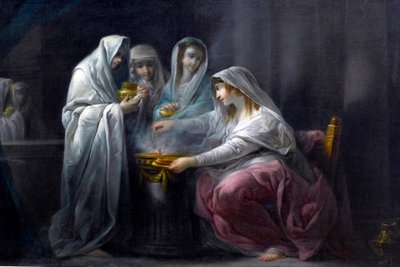Les Vestales: detalje. 1800-tallet (olie på lærred) af Jacques Gamelin