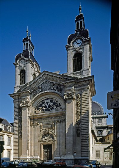 Udsigt over kapellet på Hotel Dieu (Hotel-Dieu) (12.-13. århundrede) redesignet af arkitekten Jacques Germain Soufflot (1713-1780). Lyon, Rhone af Jacques Germain Soufflot