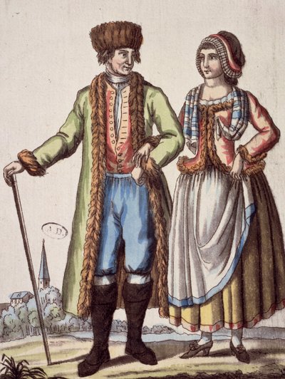 Par fra Prag, gravering af Jacques Grasset de Saint - Sauveur (1757 - 1810) af Jacques Grasset de Saint Sauveur