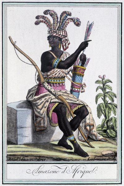 Amazon of Africa - i "" Encyclopedia of Travels"" af Grasset St Sauveur, red. 1796 af Jacques Grasset de Saint Sauveur