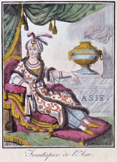 Frontispice of Asia - i "" Encyclopedia of Travels"" af Grasset St Sauveur, red. 1796 af Jacques Grasset de Saint-Sauveur