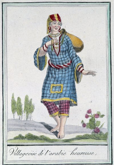 Happy Arabian Village - i "" Encyclopedia of Travels"" af Grasset St Sauveur, red. 1796 af Jacques Grasset de Saint Sauveur