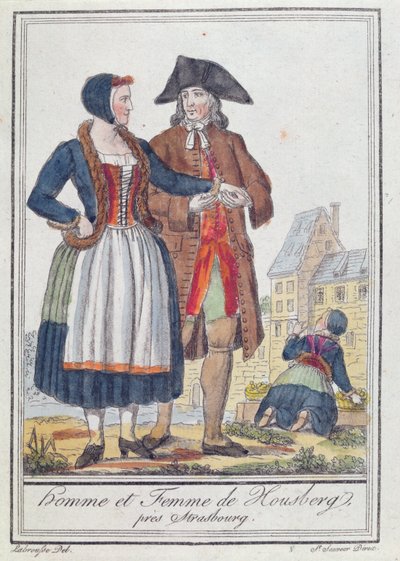 Indbyggere i Housberg, nær Strasbourg, 1796 af Jacques Grasset de Saint Sauveur