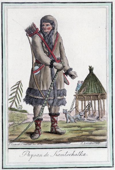 Peasant du Kamchatka - i "" Encyclopedia of travels"" af Grasset St Sauveur, Paris af Jacques Grasset de Saint-Sauveur
