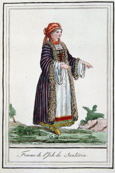 Kvinde på øen Santorini af Jacques Grasset de Saint-Sauveur