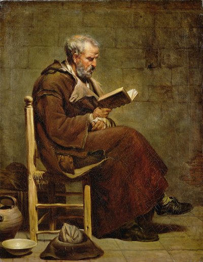En siddende gammel mand læser, før 1797 af Jacques Henri Sablet