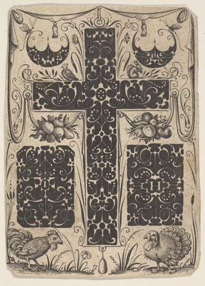 Latinerkors med fugle og mindre motiver, ca. 1614-19. af Jacques Hurtu