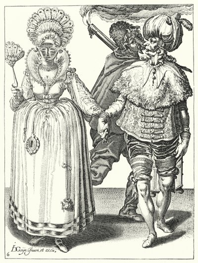 Maskerade (gravering) af Jacques II de Gheyn