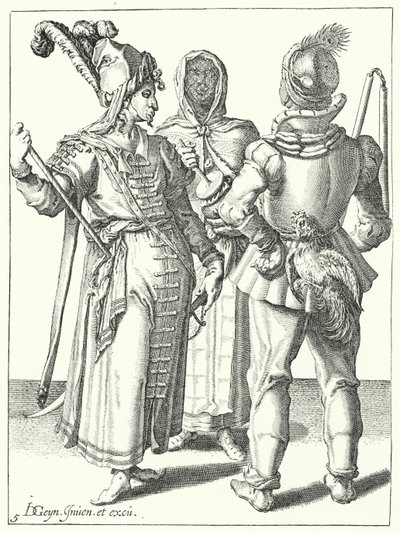 Maskerade (gravering) af Jacques II de Gheyn