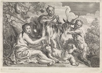 Barnet Jupiter bliver fodret af geden Amalthea af Jacques Jordaens