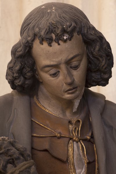 Sankt Johannes evangelisten (malet gips) af Jacques Jubert