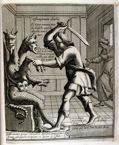 Graveret illustration fra det 17. århundrede fra en samling ordsprog. Paris 1657-1663. Af Jacques Lagniet (1620-1675). Fransk kobberstikker. Fra ham stammer mange samfundskritiske stik og hånlige billeder som hans til tider groteske og fantastiske illustra af Jacques Lagniet