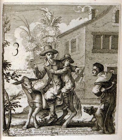 Illustration af fabler af Jean de La Fontaine (kobberstik) af Jacques Lagniet