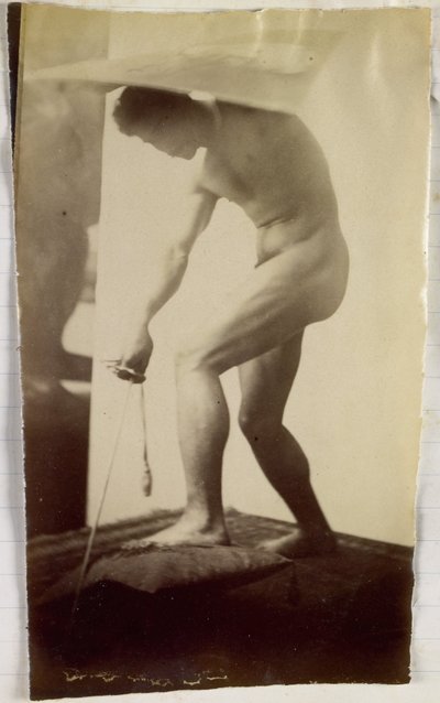 Studie af en mandlig nøgenmodel i Jacques de Lalaings studie af Jacques Lalaing (attributed to)