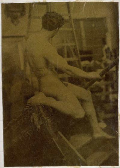 Studie af en mandlig nøgenmodel, set bagfra, i Jacques de Lalaings studie af Jacques Lalaing (attributed to)