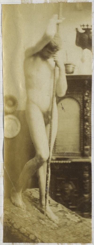 Studie af en mandlig nøgenmodel, stående, i Jacques de Lalaings studie af Jacques Lalaing (attributed to)