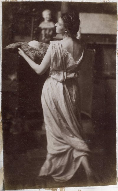 Studie af en kvindelig model i draperi, set bagfra, i Jacques de Lalaings studie af Jacques Lalaing (attributed to)