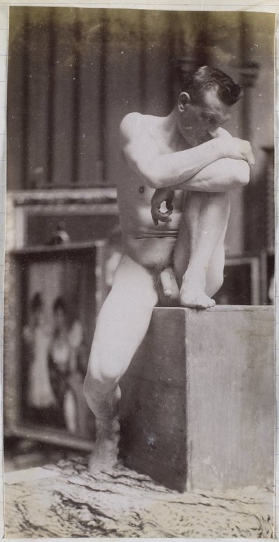 Studie af en siddende mandlig nøgenmodel i Jacques de Lalaings studie af Jacques Lalaing (attributed to)