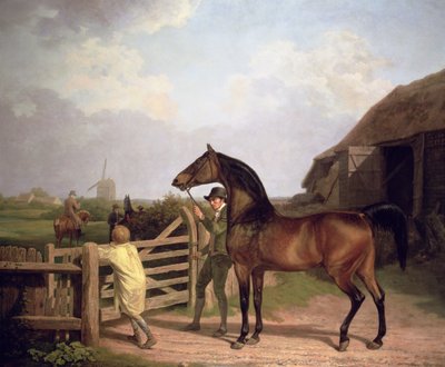 "Bay Ascham", en hingst førte gennem en port til en hoppe, 1804 af Jacques Laurent Agasse