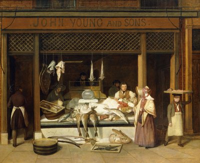 John Young og sønner, fiskehandlerne, af Jacques Laurent Agasse