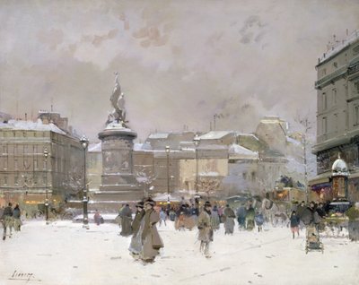Place de Clichy (olie på panel) af Jacques Lieven