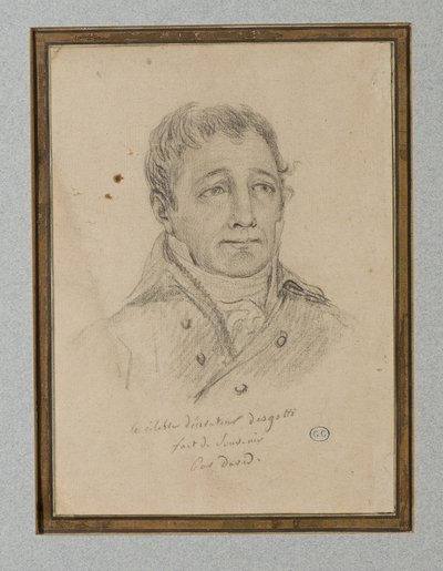 Portræt af Ignace-Eugène-Marie Degotti, ca. 1815-25 (kridt på lysebrunt papir) af Jacques Louis (workshop of) David