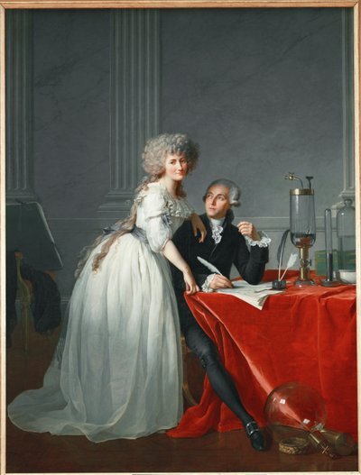 Antoine Laurent Lavoisier og hustru, fransk kemiker henrettet under den franske revolution (olie på lærred) af Jacques Louis David