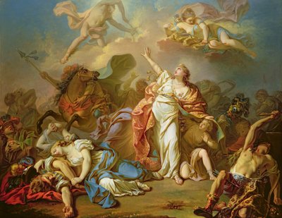 Apollo og Diana angriber Niobes børn af Jacques Louis David