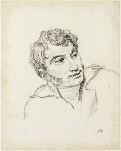 Buste af en mand med hovedet drejet til højre af Jacques Louis David