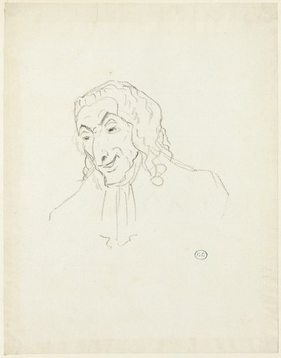 Buste af en mand med en jabot af Jacques Louis David