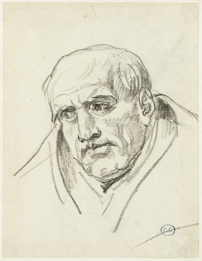 Buste af en ældre mand af Jacques Louis David