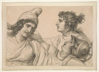 Komposition med tre figurer af Jacques Louis David
