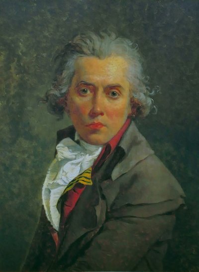 Italiensk:  Autoritratto Selvportræt med tre kraver af Jacques Louis David