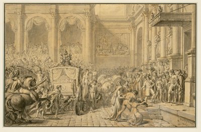 Kejserens ankomst ... af Jacques Louis David