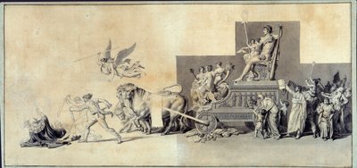 Le triumphe du peuple francais Tegning a la mine de lead af Jacques Louis David (1748-1825) 1793 Paris, Musee Carnavalet af Jacques Louis David