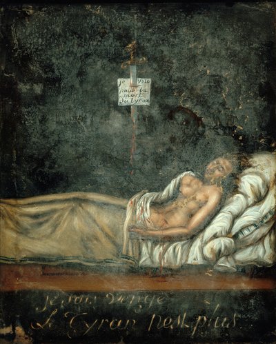 Louis-Michel Le Peletier, Marquis de Saint-Fargeau 1760-1793 på sit dødsleje, ca. 1793. af Jacques Louis David