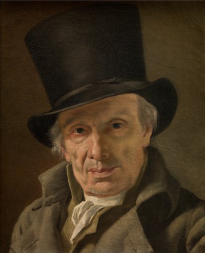 Mand med hat (olie på lærred) af Jacques Louis David